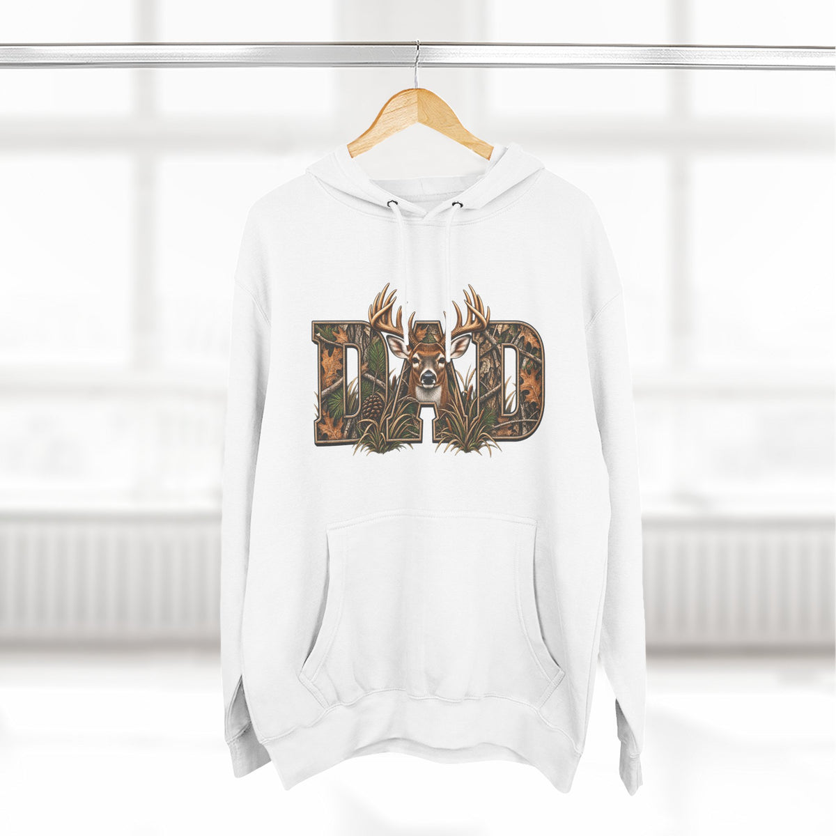 Dad Deer Camouflage Hoodie - Hunting Dad Fleece Pullover