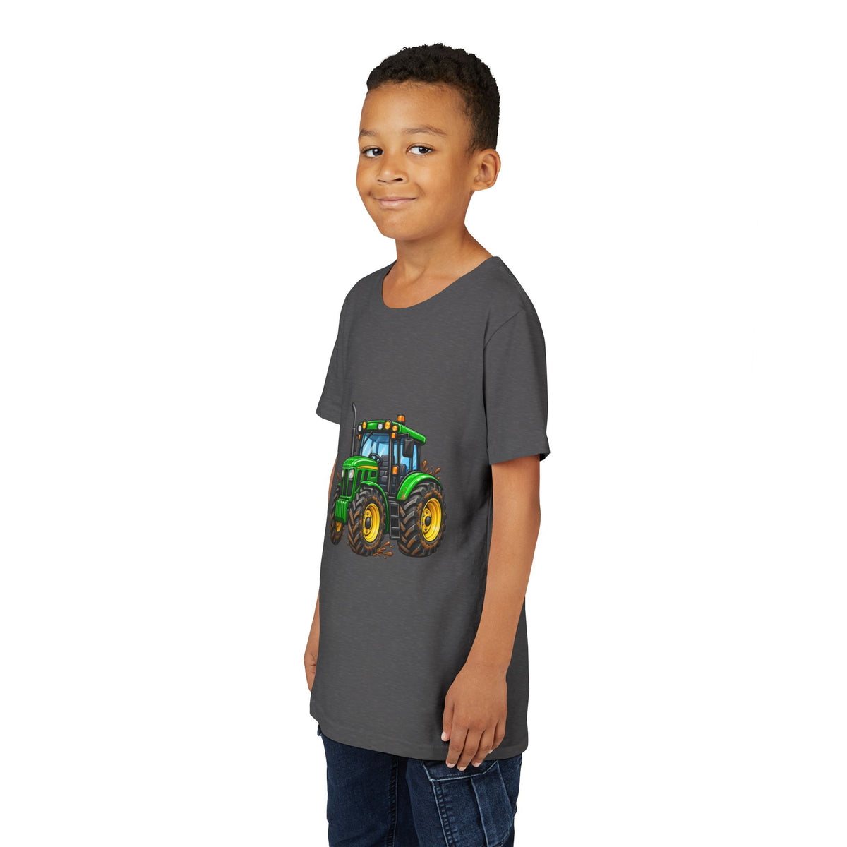 Kids Green Tractor T‑Shirt — Youth Farm Tractor Tee