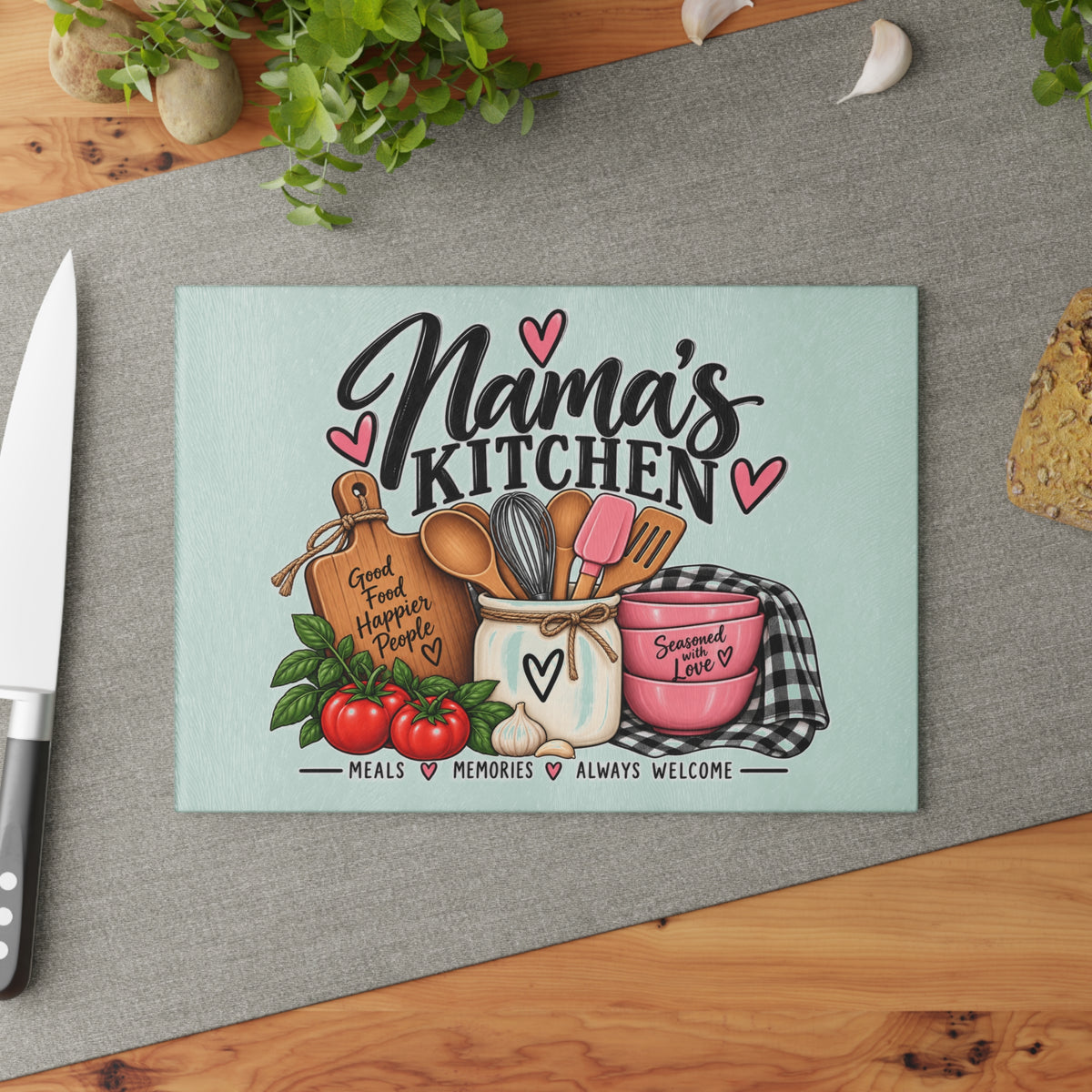 Mama's Kitchen Glass Cutting Board