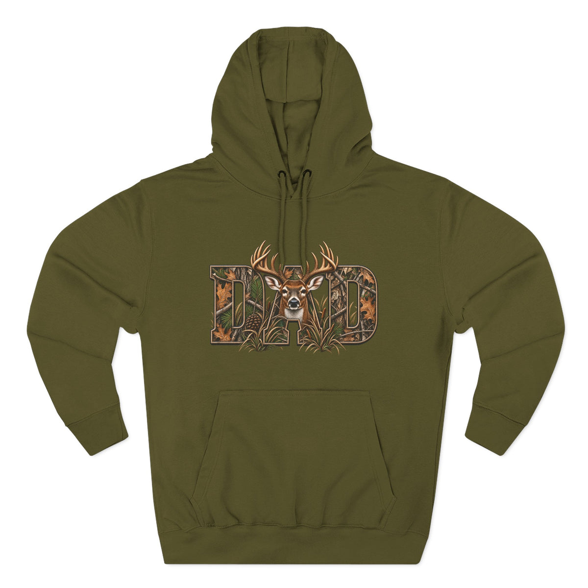 Dad Deer Camouflage Hoodie - Hunting Dad Fleece Pullover