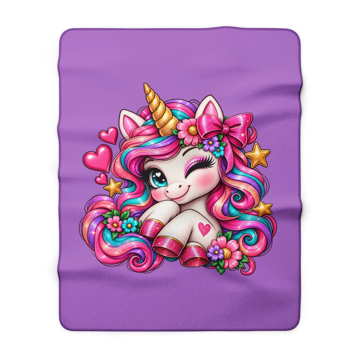 Magical Rainbow Unicorn Cozy Blanket