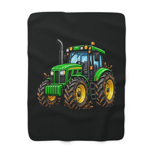 Tractor Sherpa Blanket – Cozy Farmhouse Throw for Kids & Adults