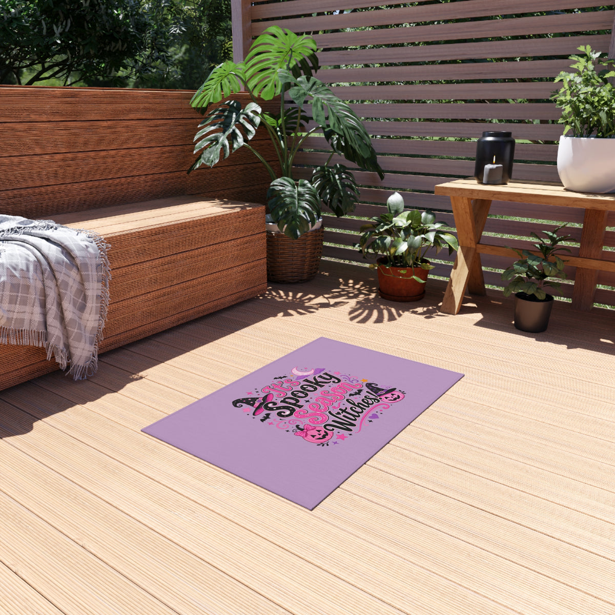 Outdoor Rug — "It's Spooky Season Witches" Halloween Porch Mat