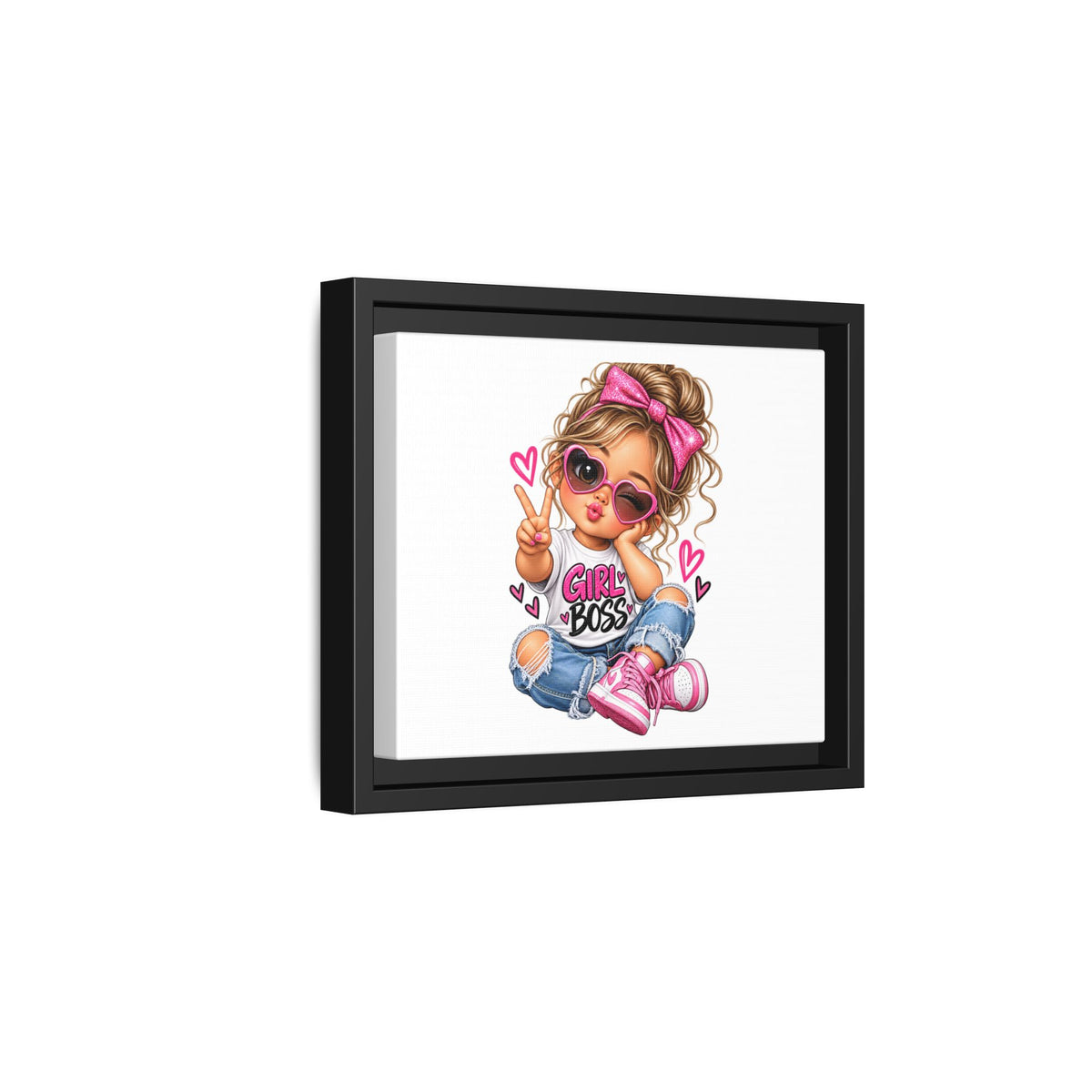 Girl Boss Wall Art — Framed Matte Canvas Print