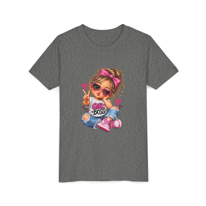 Girl Boss Youth Tee — Cute Cartoon Girl Graphic Shirt