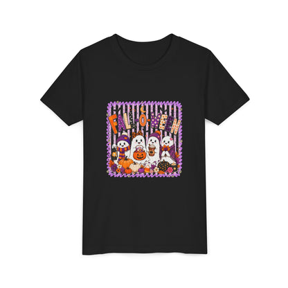 Kids Halloween T‑Shirt — Cute Ghosts & Pumpkins “Halloween” Graphic