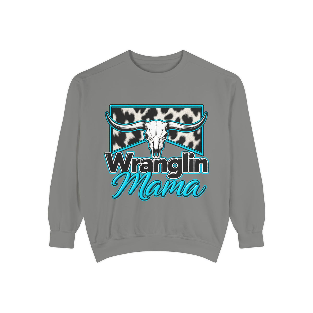 Wranglin' Mama Cow Skull Sweatshirt