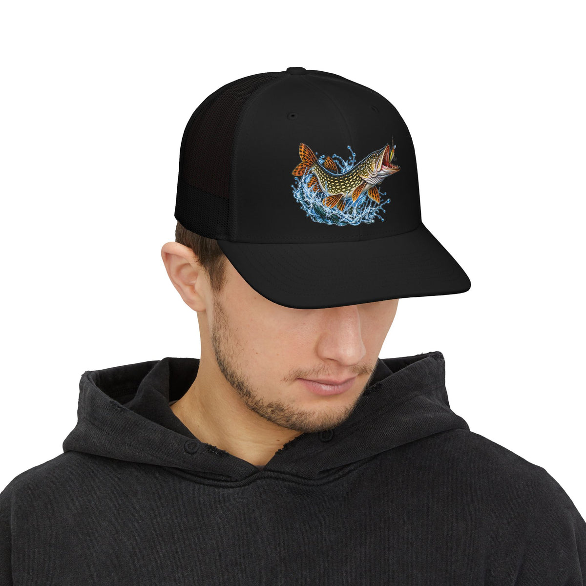 Jumping Pike Fishing Men's Hat