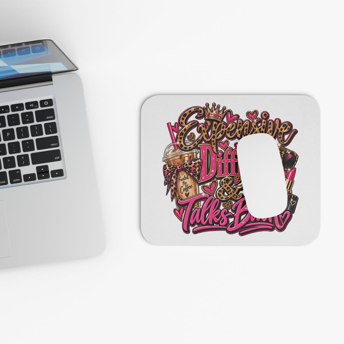 Mouse Pad — "Expensive, Difficult & Talks Back" Leopard Glam Desk Mat