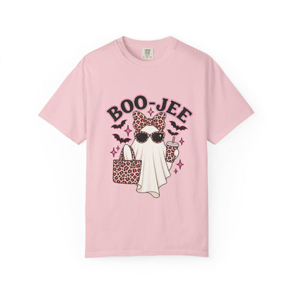 Boo-Jee Ghost Graphic T-Shirt — Leopard Print Halloween Tee