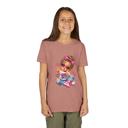 Girl Boss Youth Tee — Cute Cartoon Girl Graphic Shirt