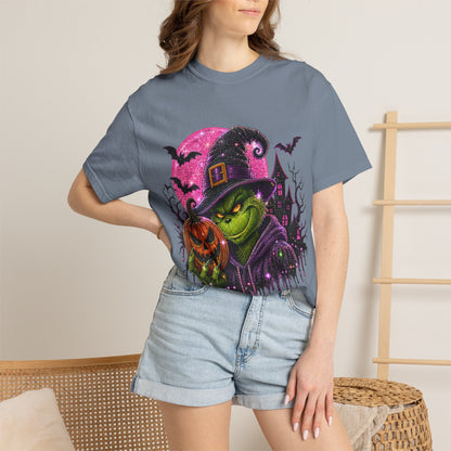 Wicked Green Witch Halloween T-Shirt — Pumpkin, Bats & Haunted Night Design