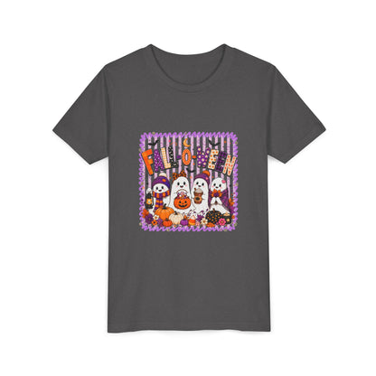 Kids Halloween T‑Shirt — Cute Ghosts & Pumpkins “Halloween” Graphic