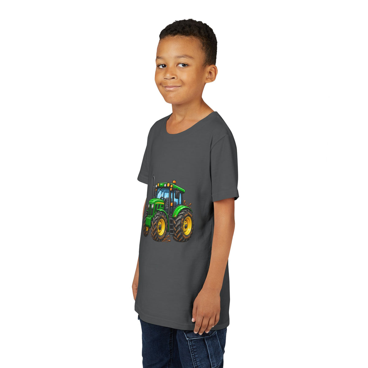 Kids Green Tractor T‑Shirt — Youth Farm Tractor Tee