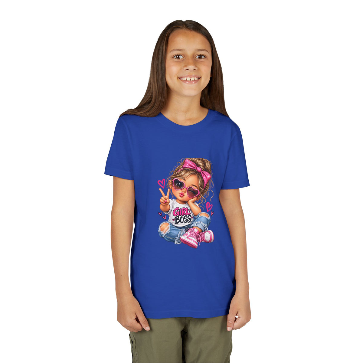 Girl Boss Youth Tee — Cute Cartoon Girl Graphic Shirt