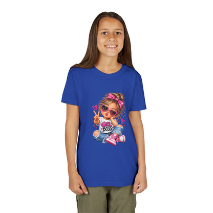 Girl Boss Youth Tee — Cute Cartoon Girl Graphic Shirt