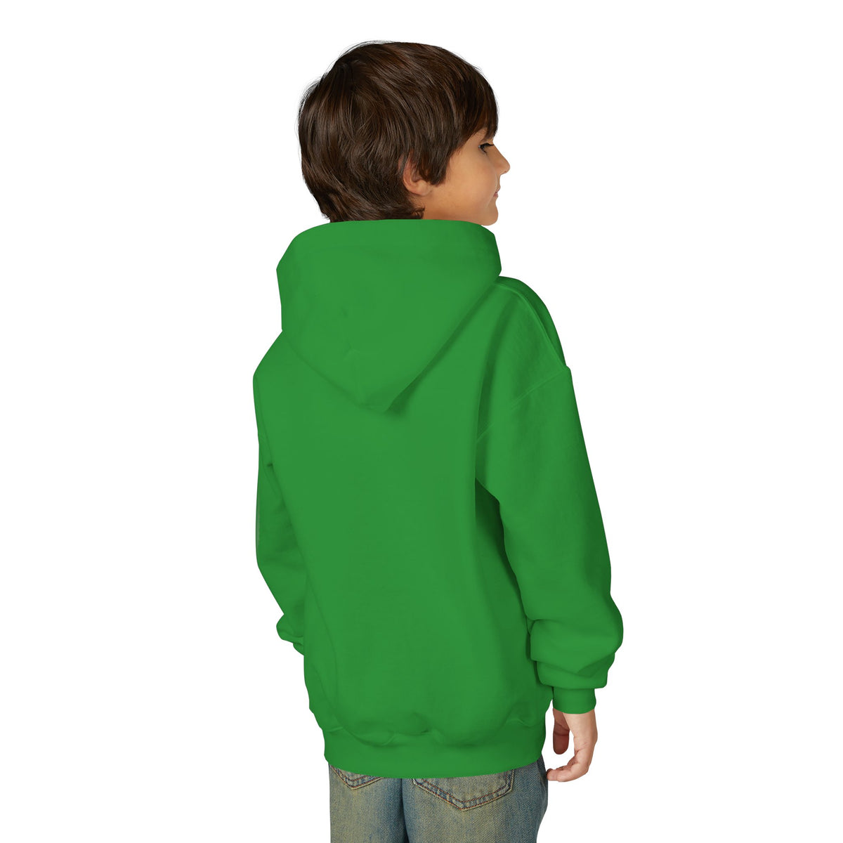 Youth Halloween Hoodie — 'Happy Halloween' Skeleton Riding Dinosaur Kids Sweatshirt