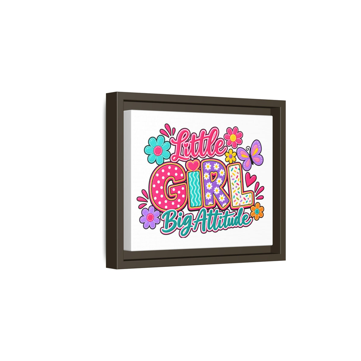 Framed Matte Canvas "Little Girl, Big Attitude" — Colorful Kids Wall Art