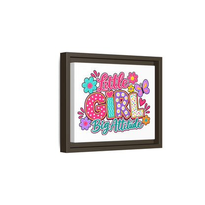 Framed Matte Canvas "Little Girl, Big Attitude" — Colorful Kids Wall Art