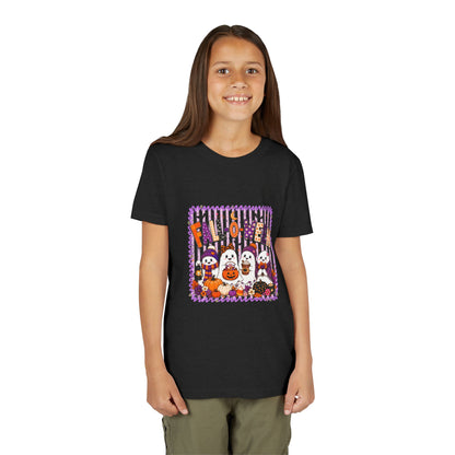 Kids Halloween T‑Shirt — Cute Ghosts & Pumpkins “Halloween” Graphic