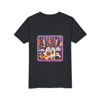 Kids Halloween T‑Shirt — Cute Ghosts & Pumpkins “Halloween” Graphic