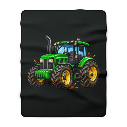 Tractor Sherpa Blanket – Cozy Farmhouse Throw for Kids & Adults
