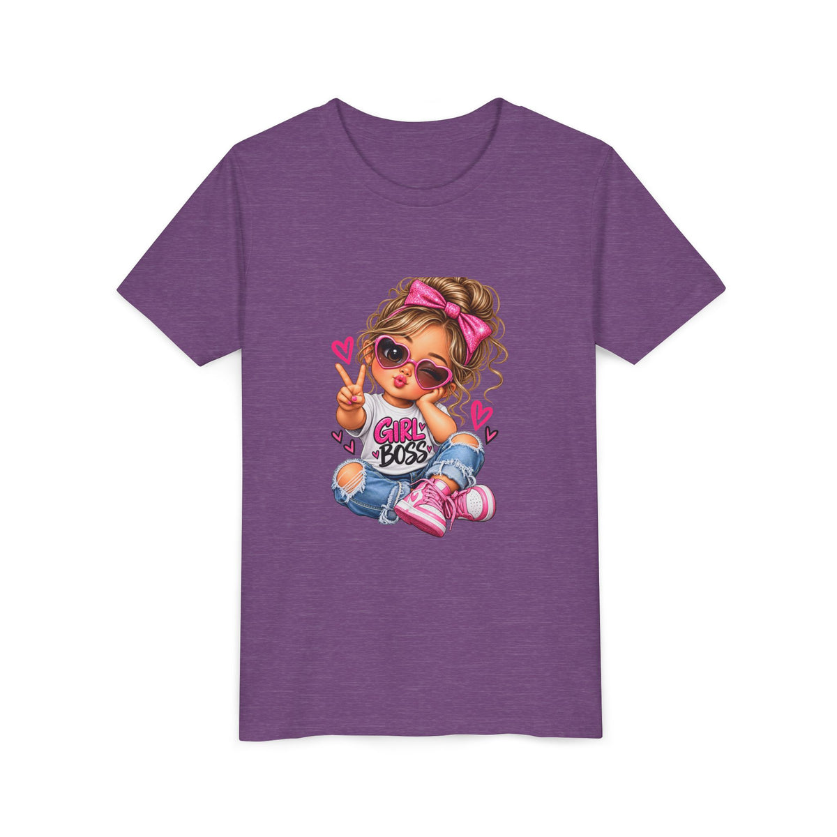 Girl Boss Youth Tee — Cute Cartoon Girl Graphic Shirt