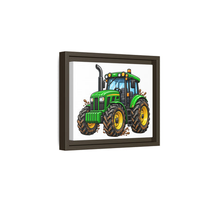 Framed Tractor Matte Canvas Print — Kids' Farm Wall Art