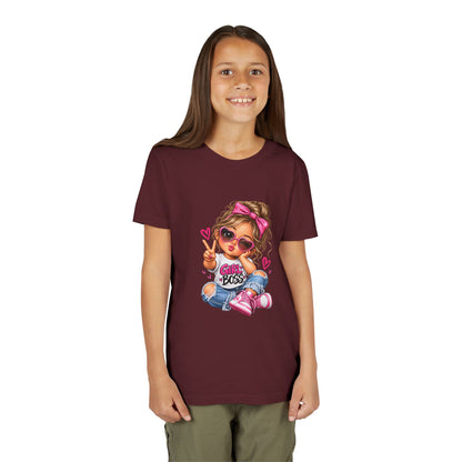 Girl Boss Youth Tee — Cute Cartoon Girl Graphic Shirt