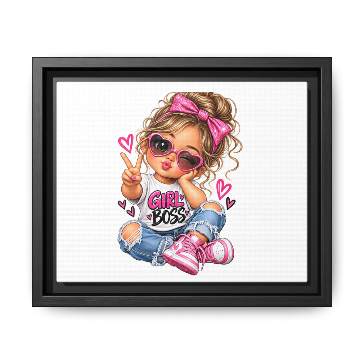 Girl Boss Wall Art — Framed Matte Canvas Print