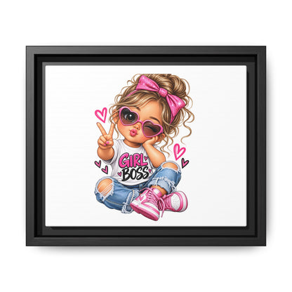 Girl Boss Wall Art — Framed Matte Canvas Print