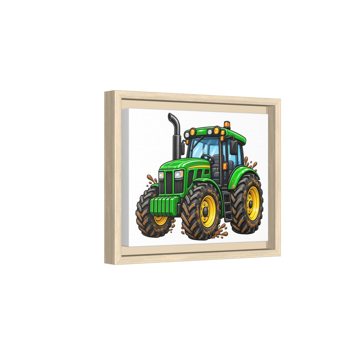 Framed Tractor Matte Canvas Print — Kids' Farm Wall Art