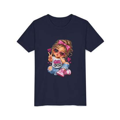 Girl Boss Youth Tee — Cute Cartoon Girl Graphic Shirt