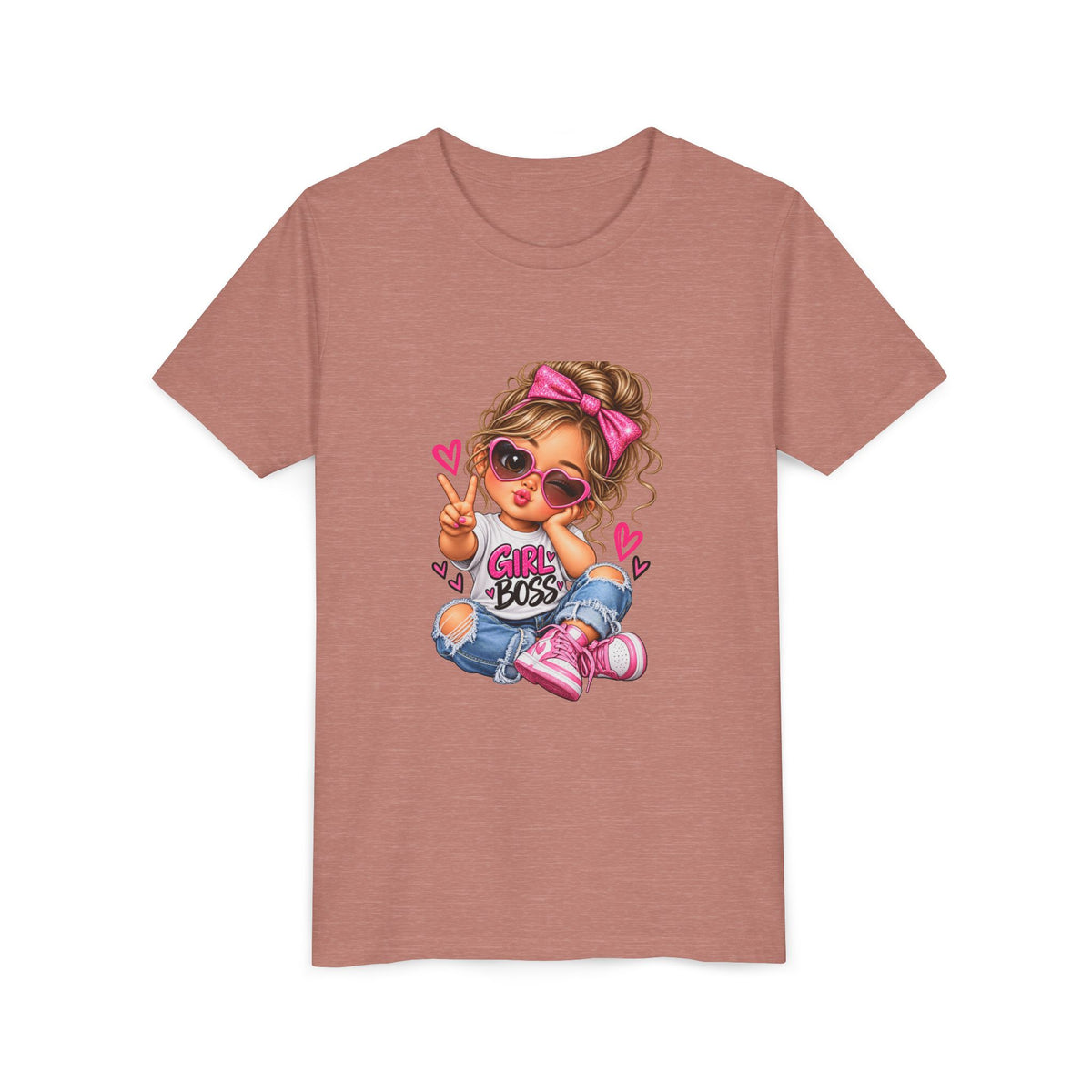 Girl Boss Youth Tee — Cute Cartoon Girl Graphic Shirt