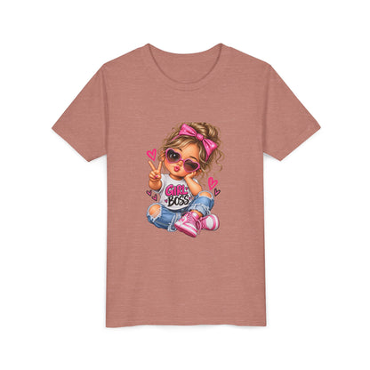 Girl Boss Youth Tee — Cute Cartoon Girl Graphic Shirt