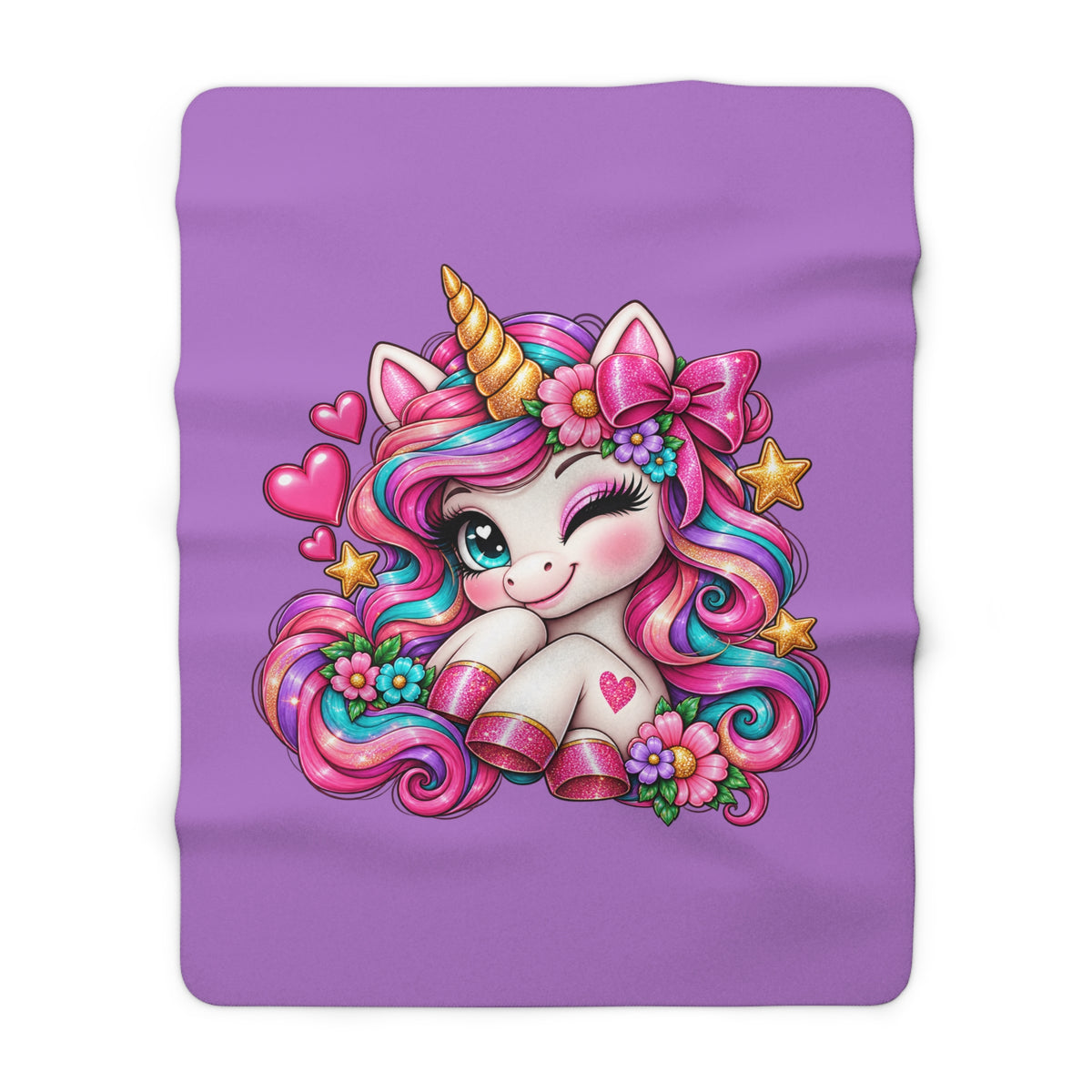 Magical Rainbow Unicorn Cozy Blanket