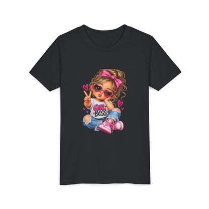 Girl Boss Youth Tee — Cute Cartoon Girl Graphic Shirt