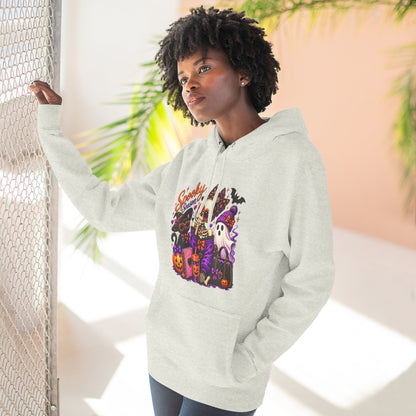 Halloween Ghost Crew Hoodie — 'Spooky Season' Cute Haunted Pumpkin Design