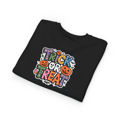 Toddler Sweatshirt - Cute "Trick or Treat" Halloween Pullover with Pumpkins