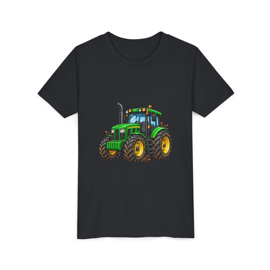 Kids Green Tractor T‑Shirt — Youth Farm Tractor Tee