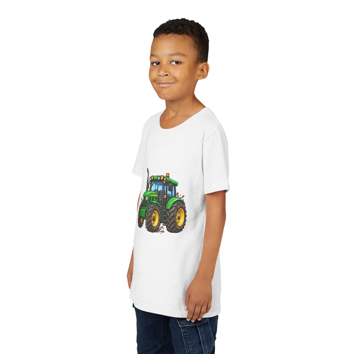 Kids Green Tractor T‑Shirt — Youth Farm Tractor Tee