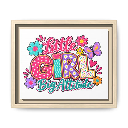 Framed Matte Canvas "Little Girl, Big Attitude" — Colorful Kids Wall Art