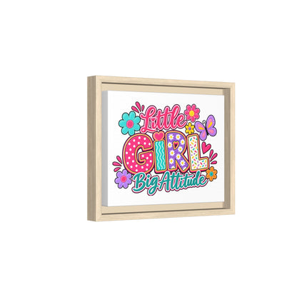 Framed Matte Canvas "Little Girl, Big Attitude" — Colorful Kids Wall Art
