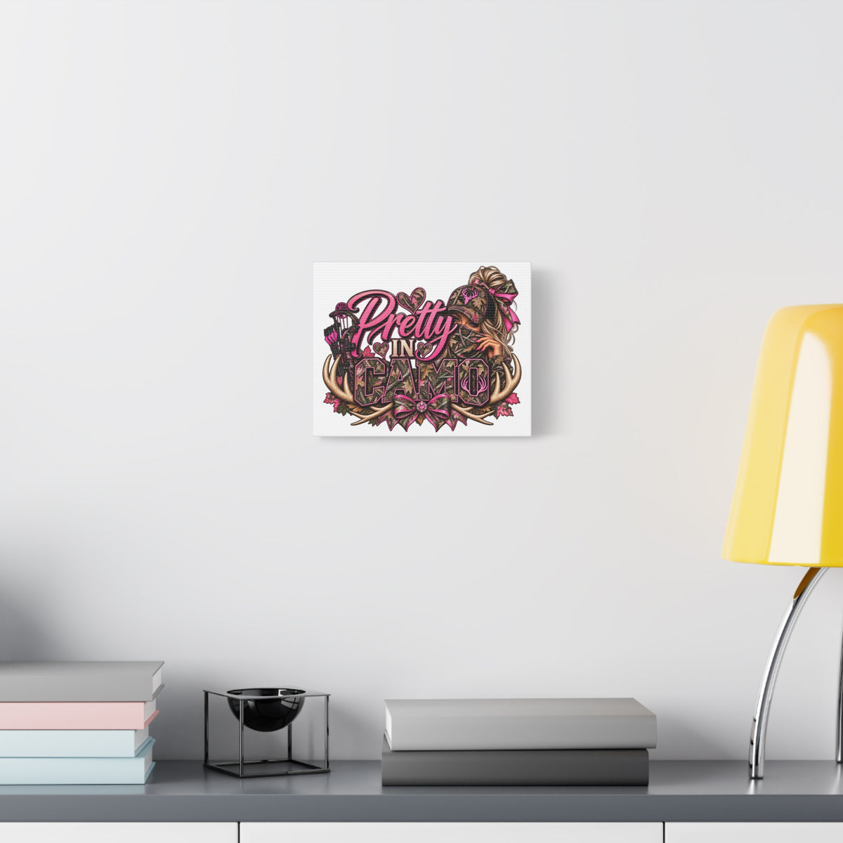 Pretty in Camo Wall Canvas — Pink Hunting Camo Art