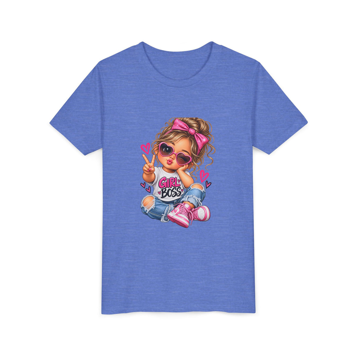 Girl Boss Youth Tee — Cute Cartoon Girl Graphic Shirt