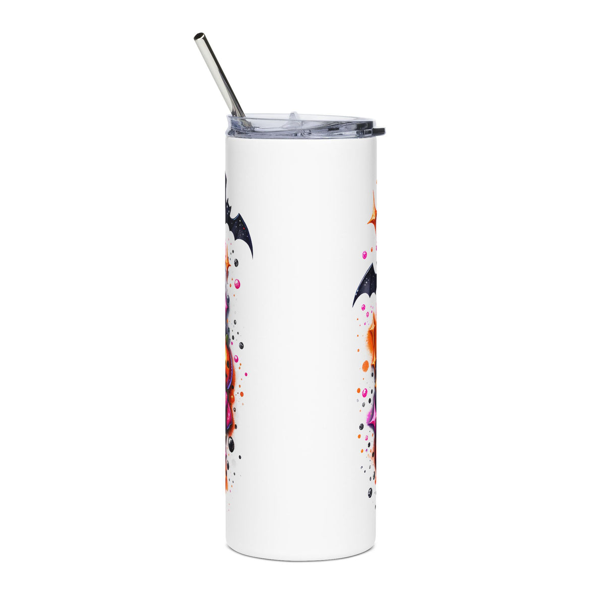 Spooky Season Pumpkin Leopard Bow 20oz Stainless Steel Tumbler