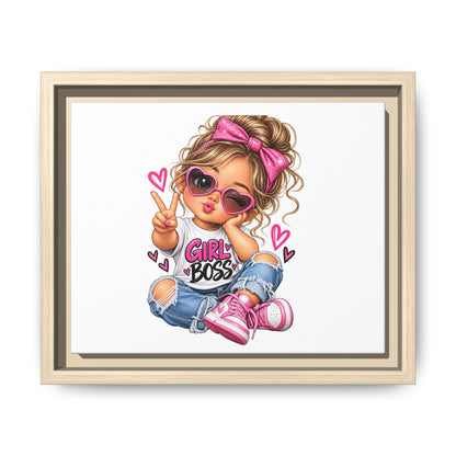 Girl Boss Wall Art — Framed Matte Canvas Print