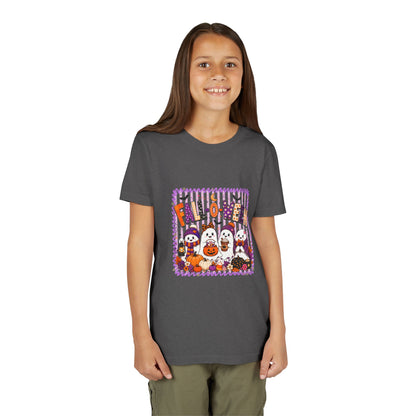 Kids Halloween T‑Shirt — Cute Ghosts & Pumpkins “Halloween” Graphic