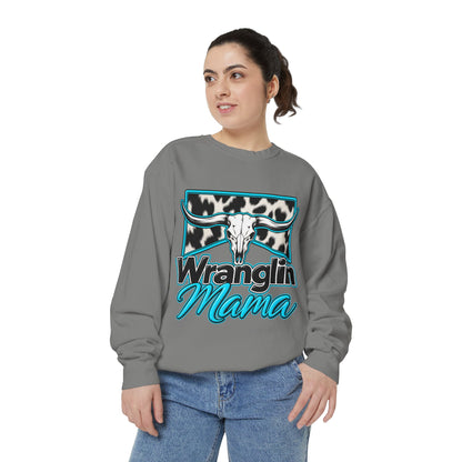 Wranglin' Mama Cow Skull Sweatshirt