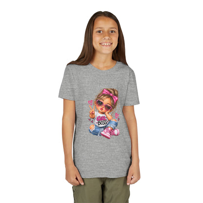 Girl Boss Youth Tee — Cute Cartoon Girl Graphic Shirt
